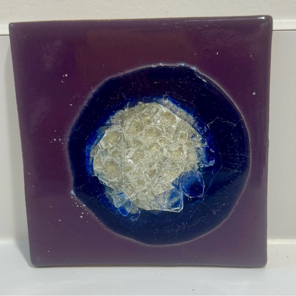 Dock 6 Geode-Style Handmade Coaster, Purple and Blue